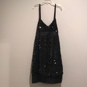 Black sequin short dress
